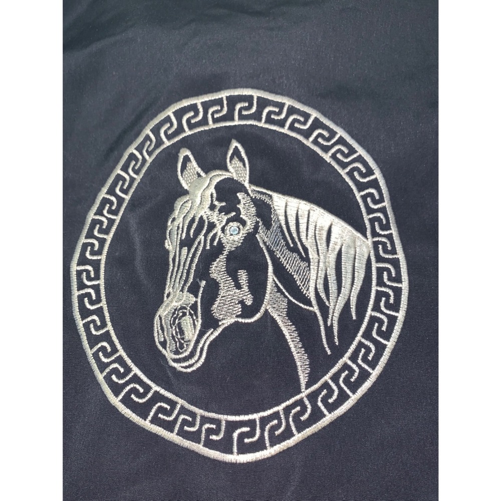 Ranchero Mens Black Short Sleeve Embroidered Horse Western Button Down Shirt Vtg